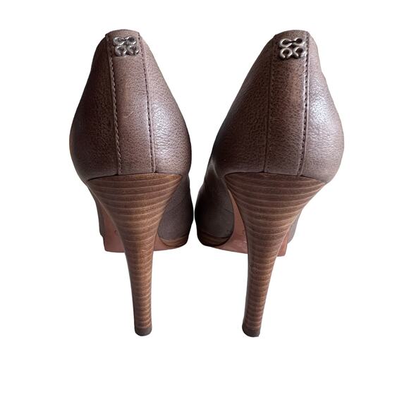 Coach Heels CHELSIE Classic Pointy Distressed Pump Platform Gray Size 6B - Picture 10 of 13